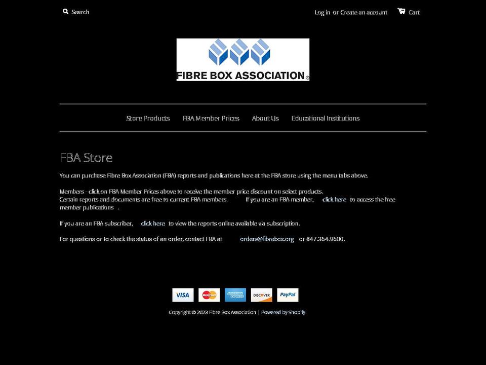 fibrebox.myshopify.com shopify website screenshot