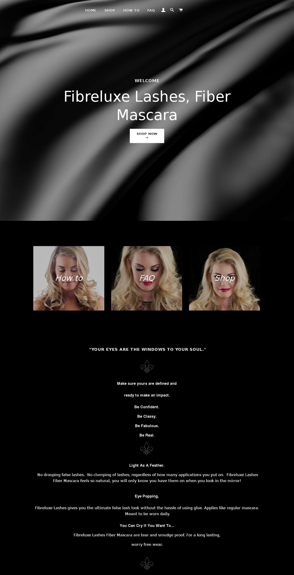 fibreluxelashes.com shopify website screenshot