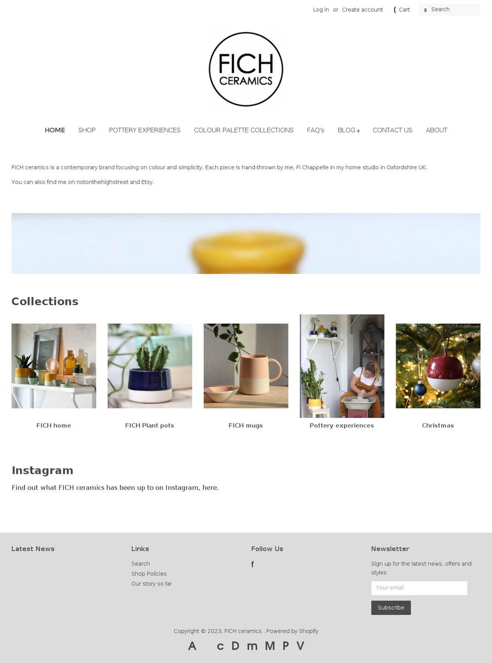 fichceramics.co.uk shopify website screenshot