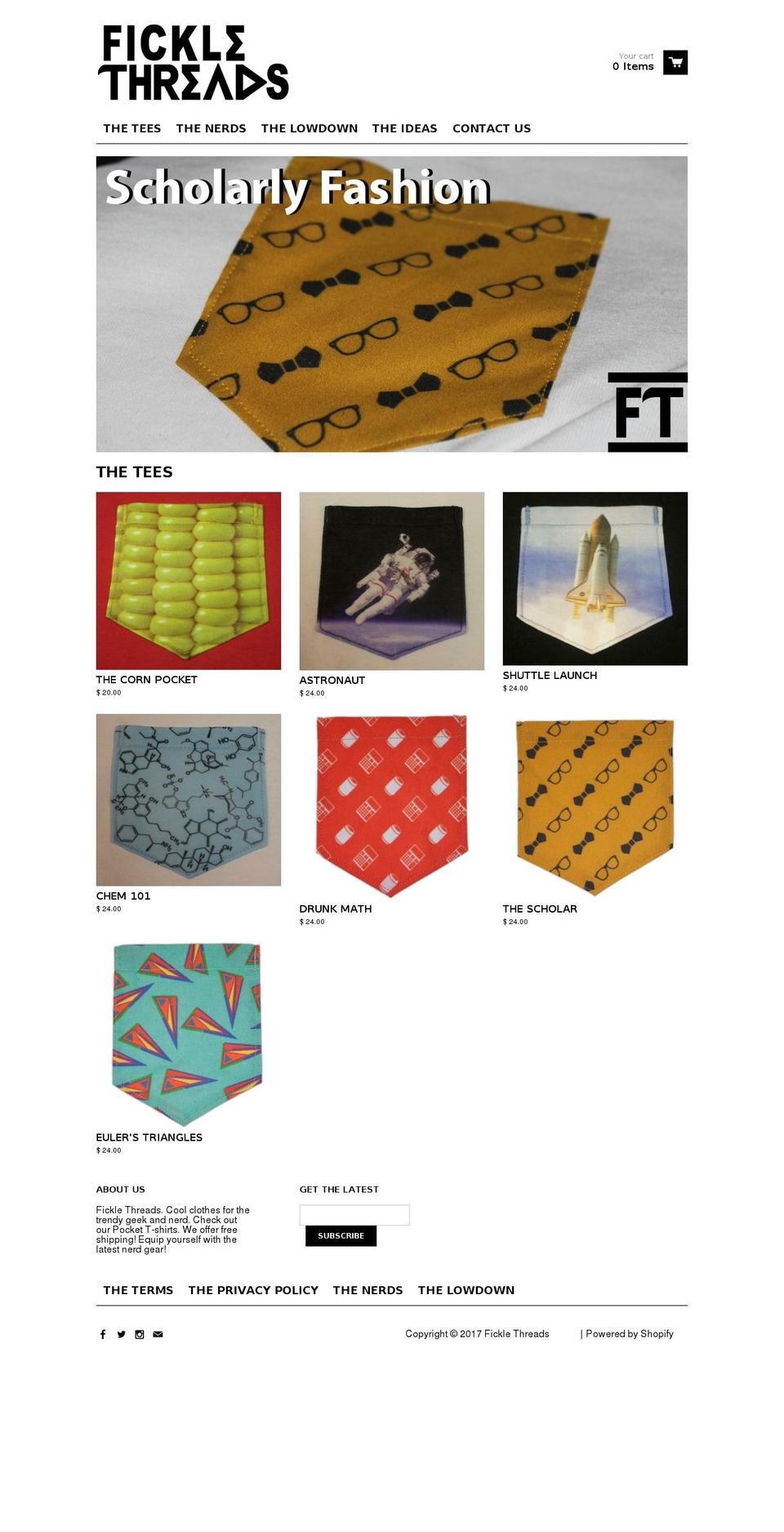 ficklethreads.com shopify website screenshot