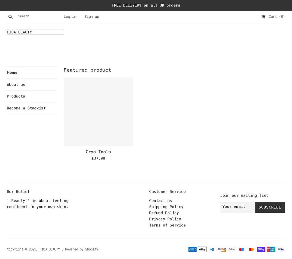 fidabeauty.com shopify website screenshot