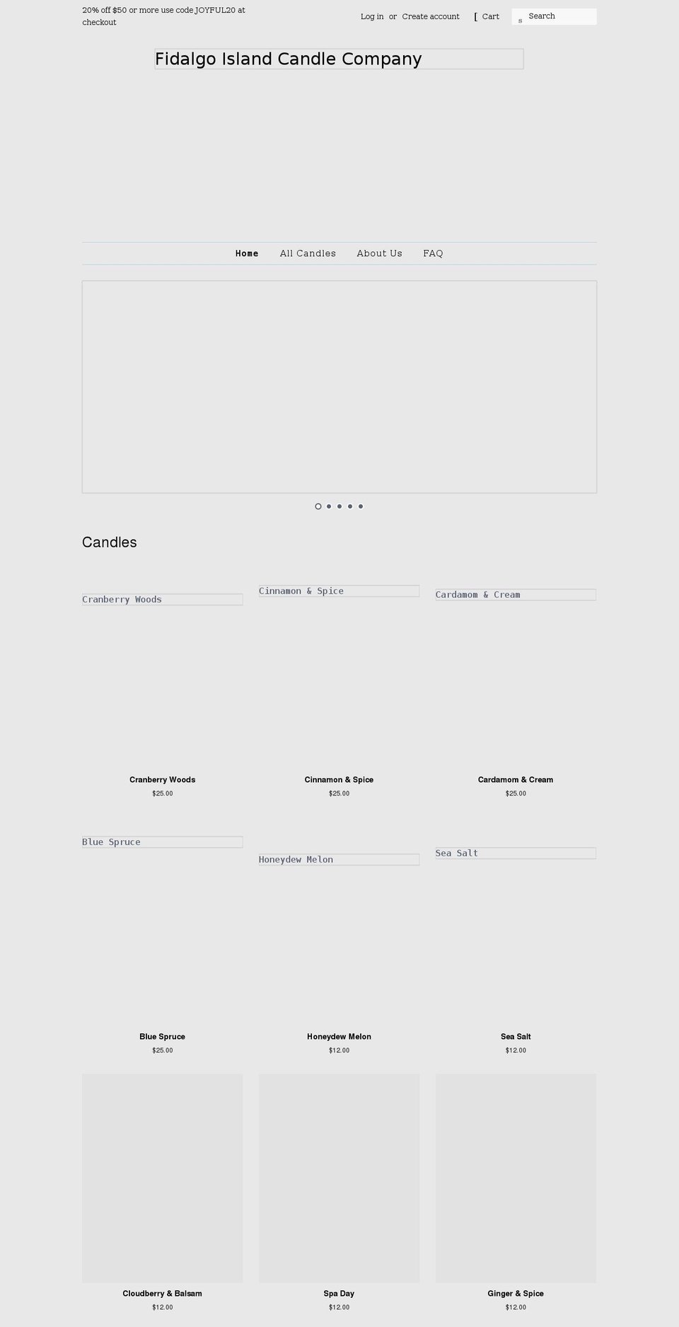 fidalgoislandcandlecompany.com shopify website screenshot