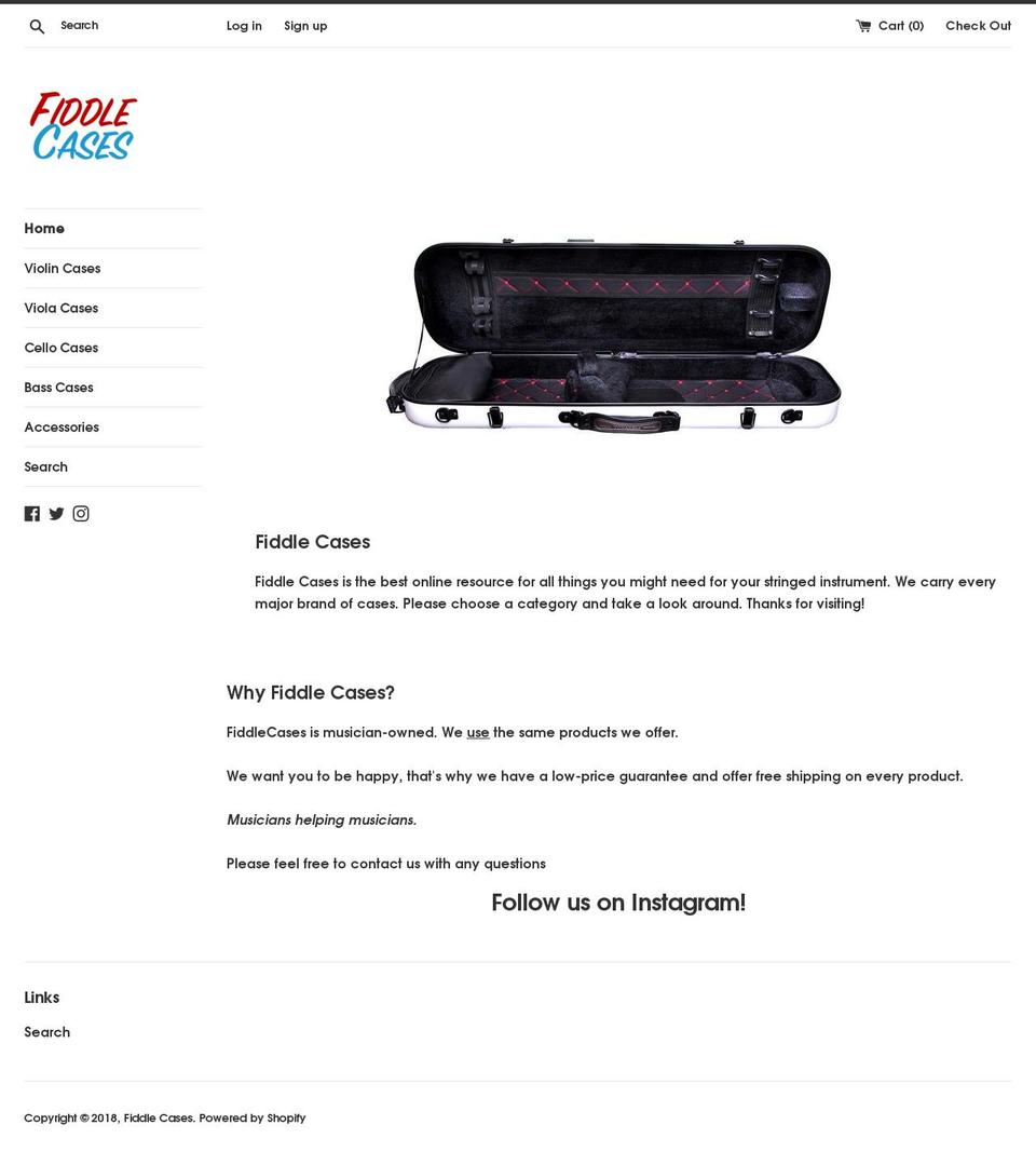 fiddlecases.com shopify website screenshot