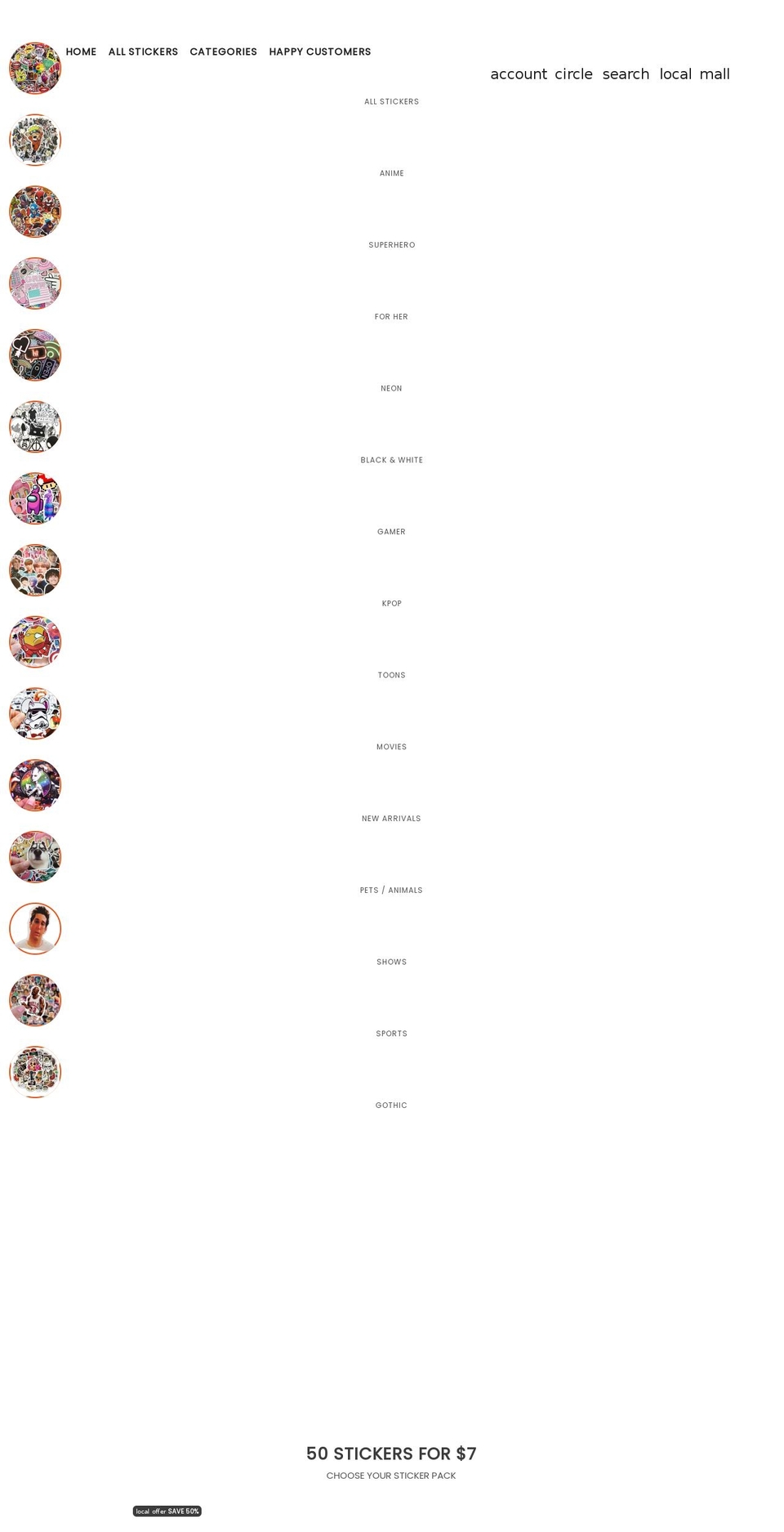 fiddystickers.com shopify website screenshot