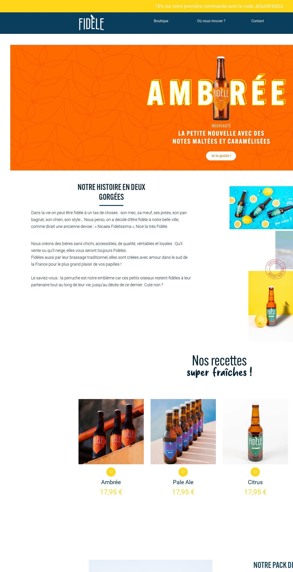 fidele.beer shopify website screenshot