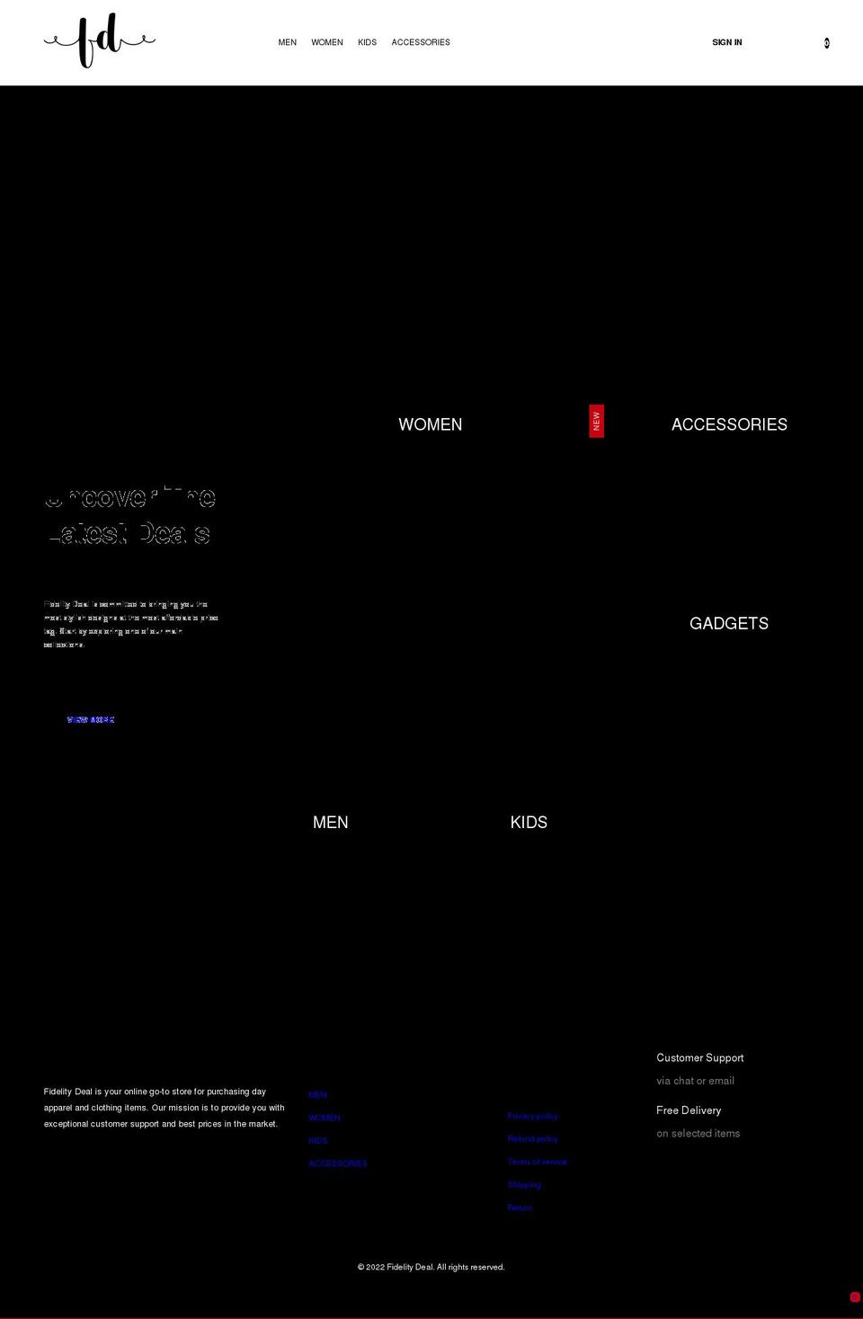 fidelitydeal.com shopify website screenshot