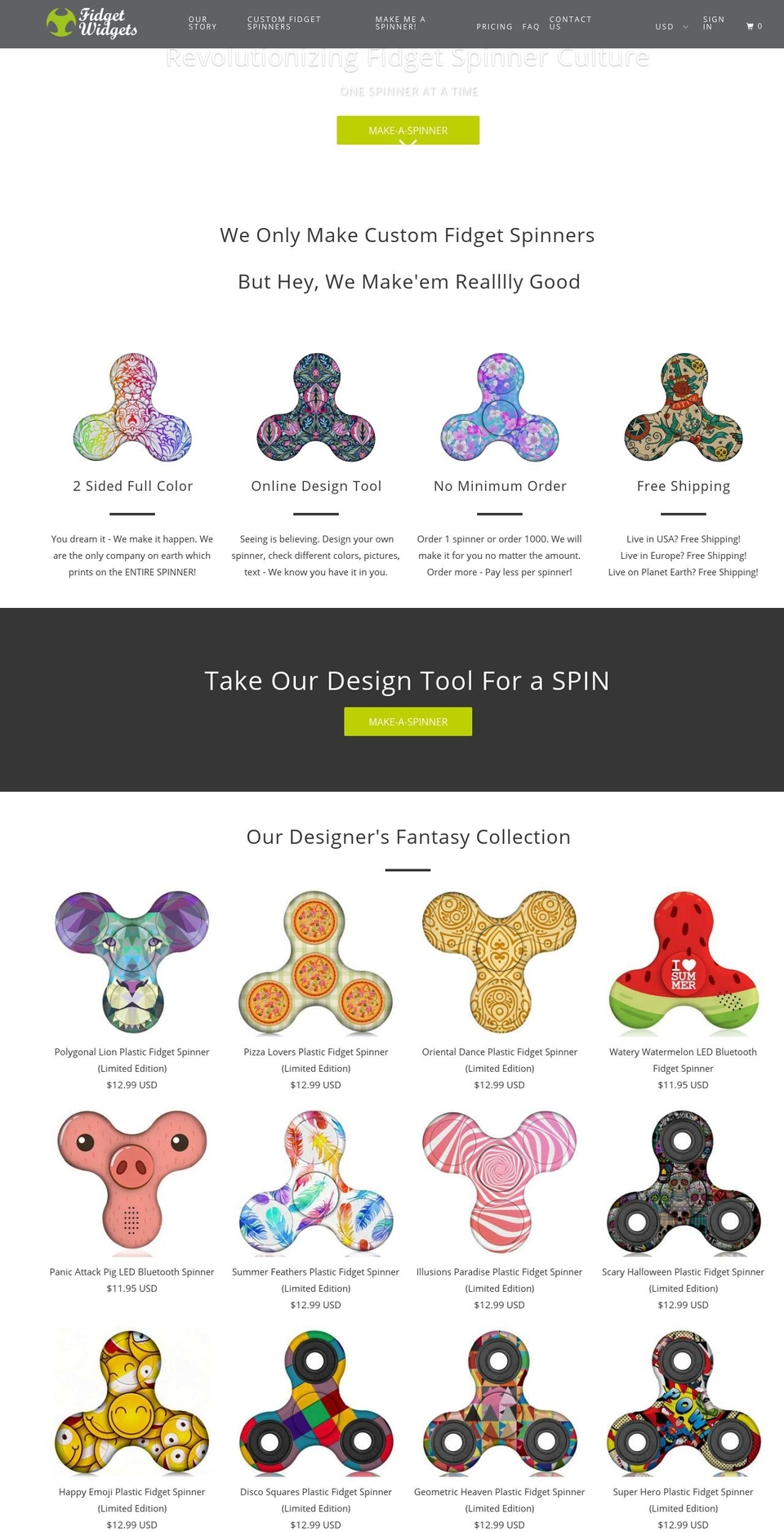 fidget-widgets.com — Shopify storefront screenshot