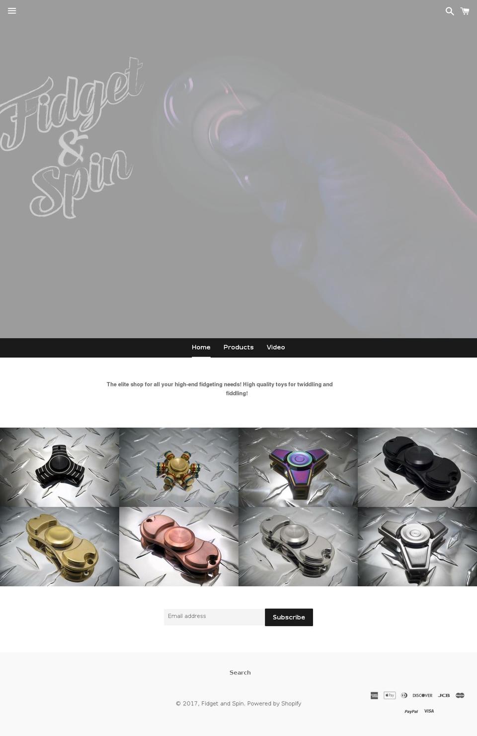 fidgetandspin.com shopify website screenshot