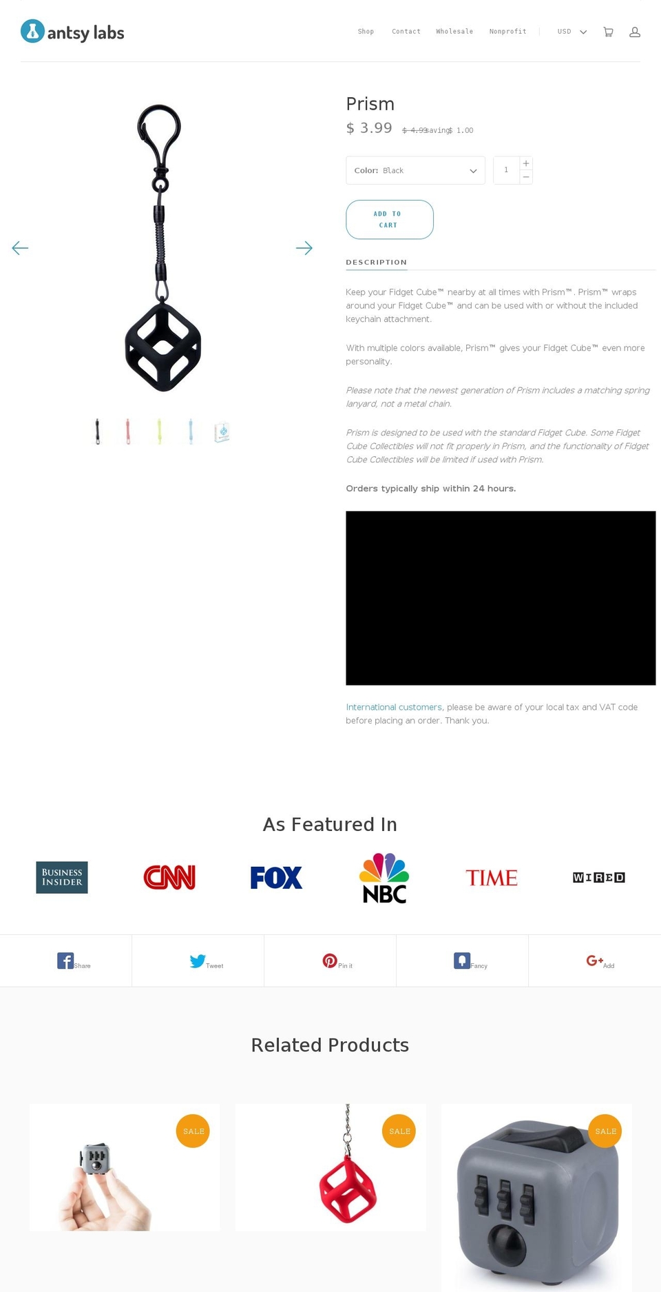 Copy Launch - Latest Ver (Google Integ, Shop, CHEC Shopify theme site example fidgetcubeprism.com