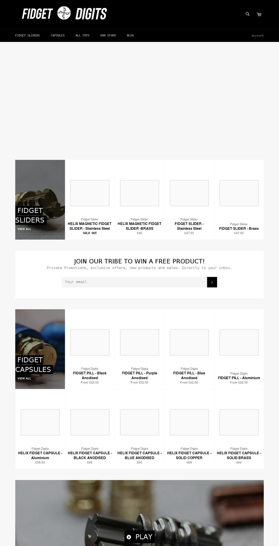 fidgetdigits.com shopify website screenshot
