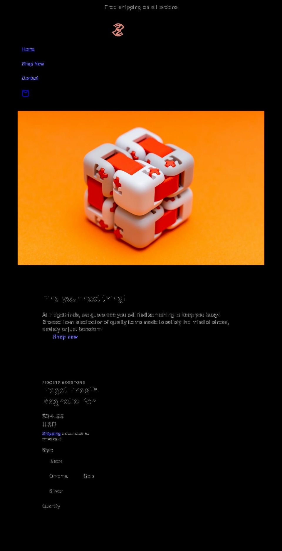 fidgetfinds.com shopify website screenshot