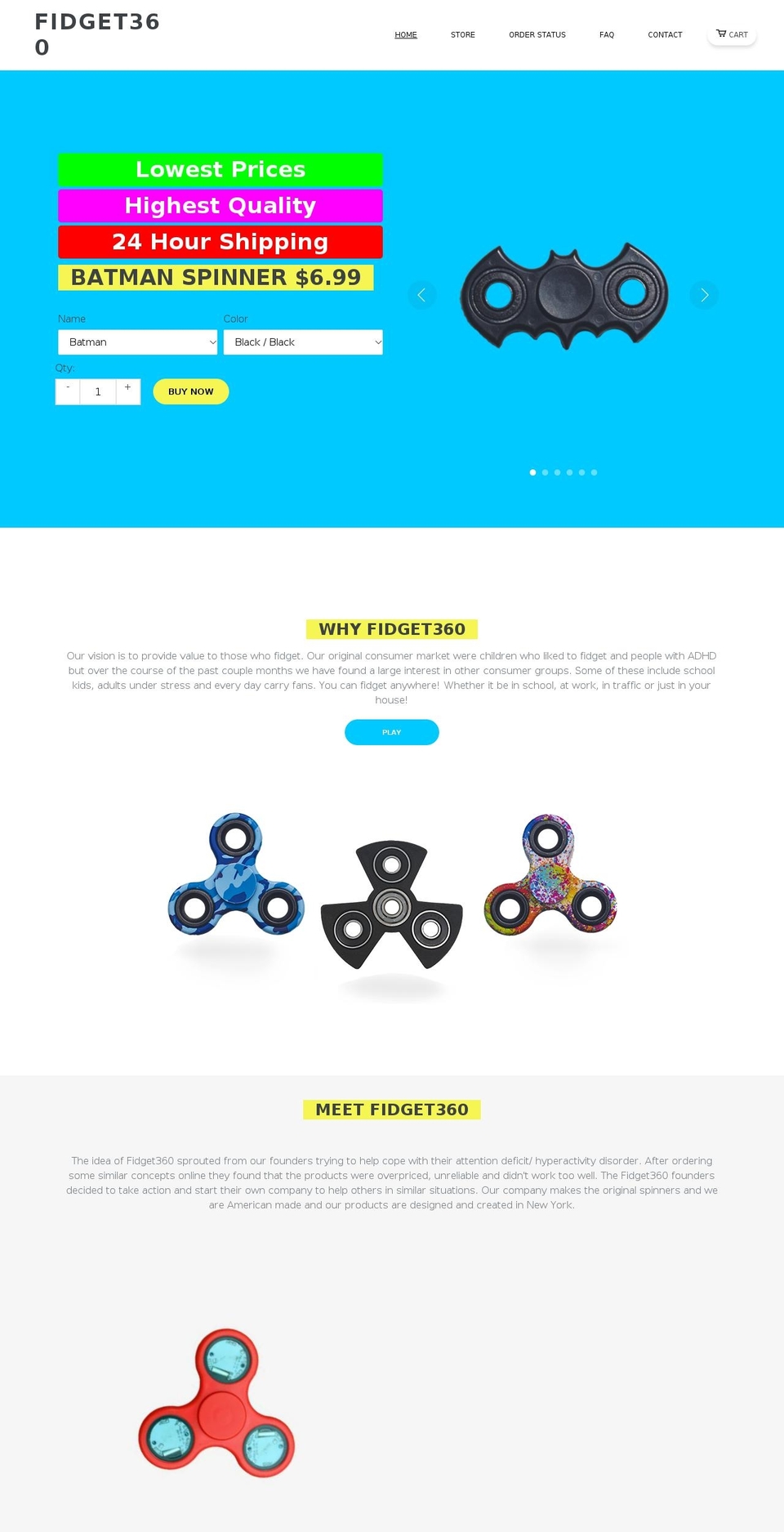 fidgetly.info shopify website screenshot