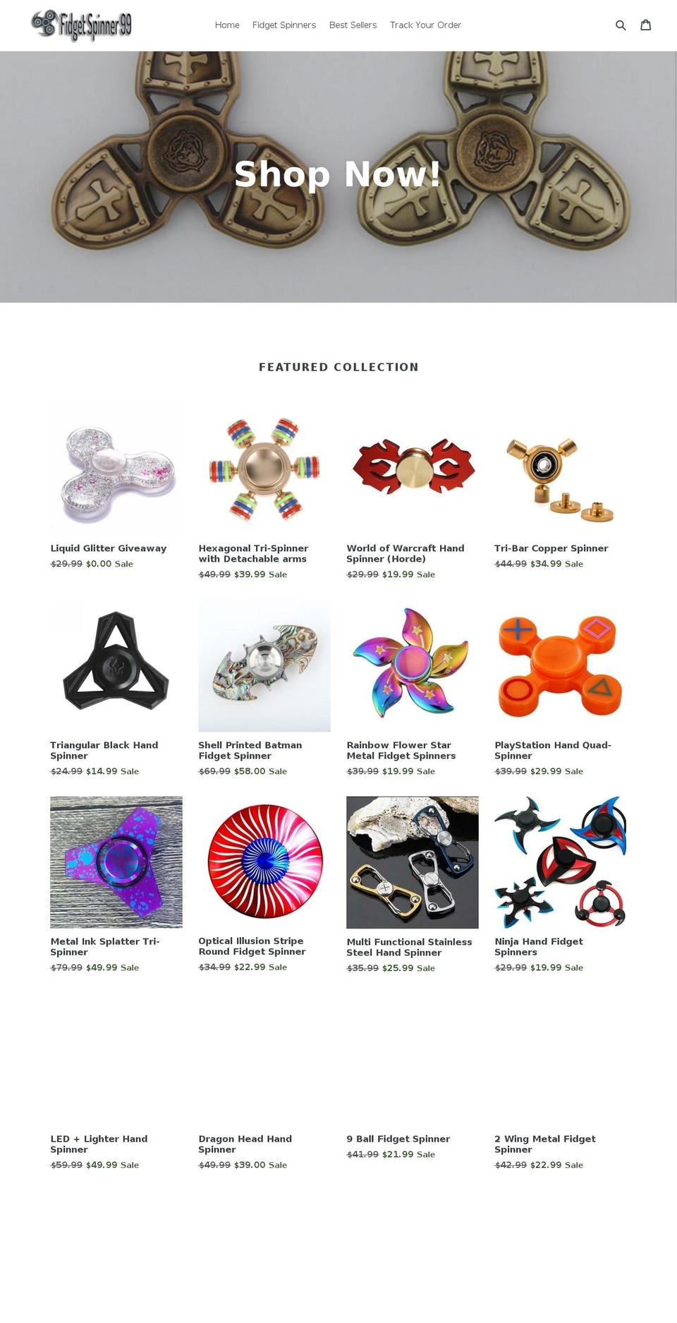 fidgetspinner99.com — Shopify storefront screenshot
