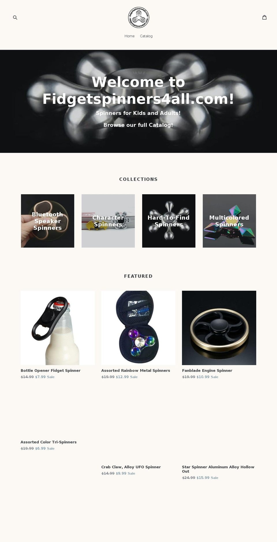 fidgetspinners4all.com — Shopify storefront screenshot