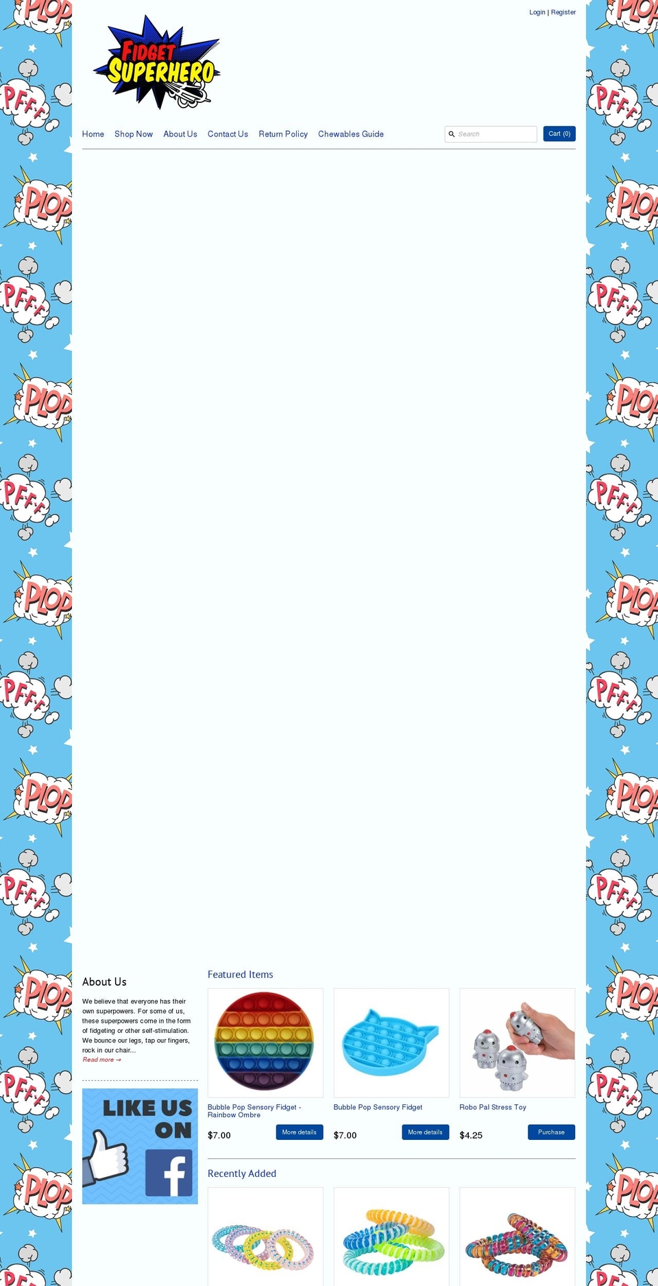 fidgetsuperhero.com shopify website screenshot