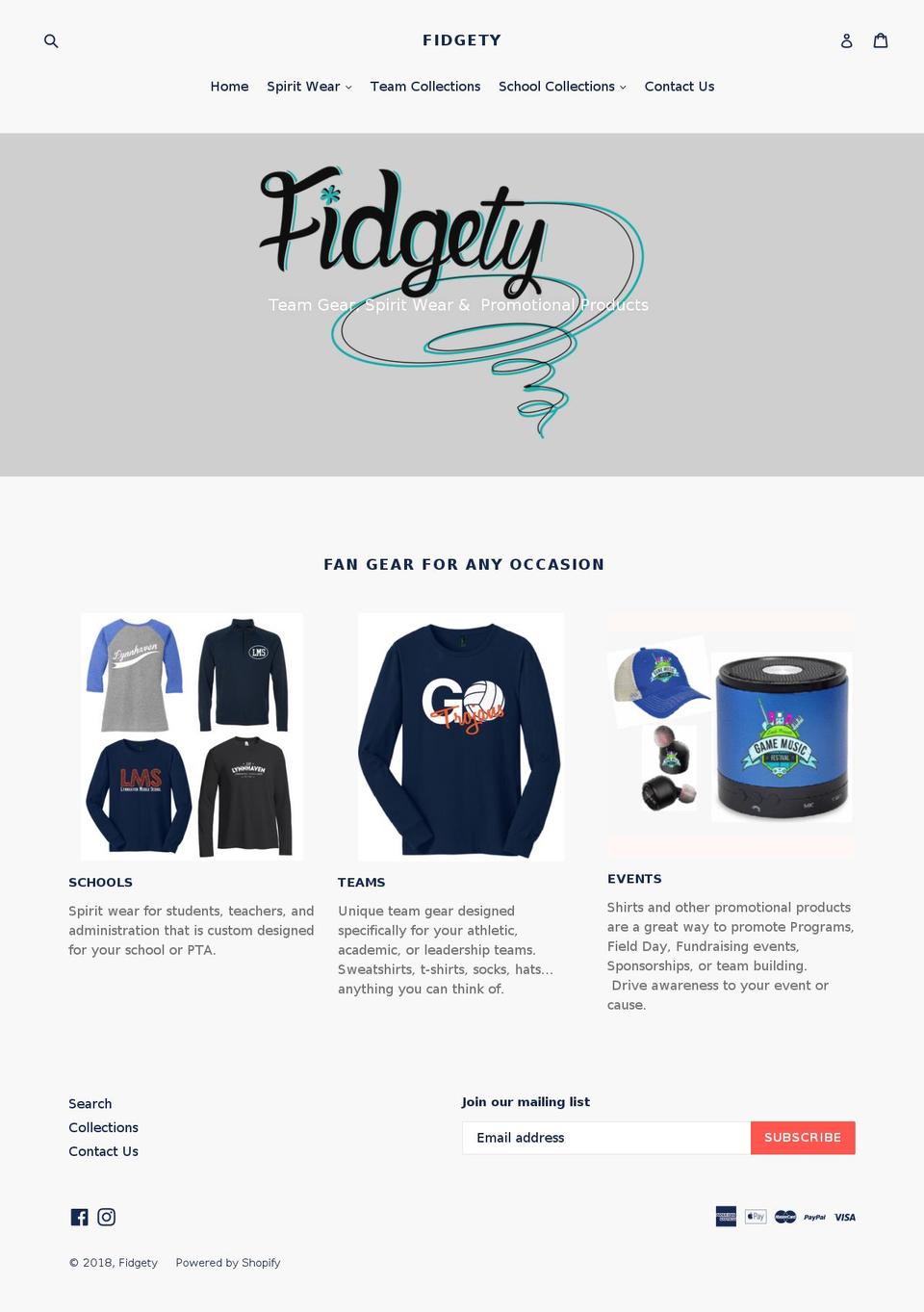fidgetyfan.com — Shopify storefront screenshot