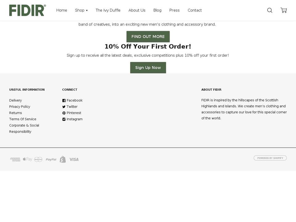 fidirstore.com shopify website screenshot