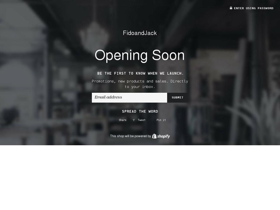 fidoandjack.com shopify website screenshot