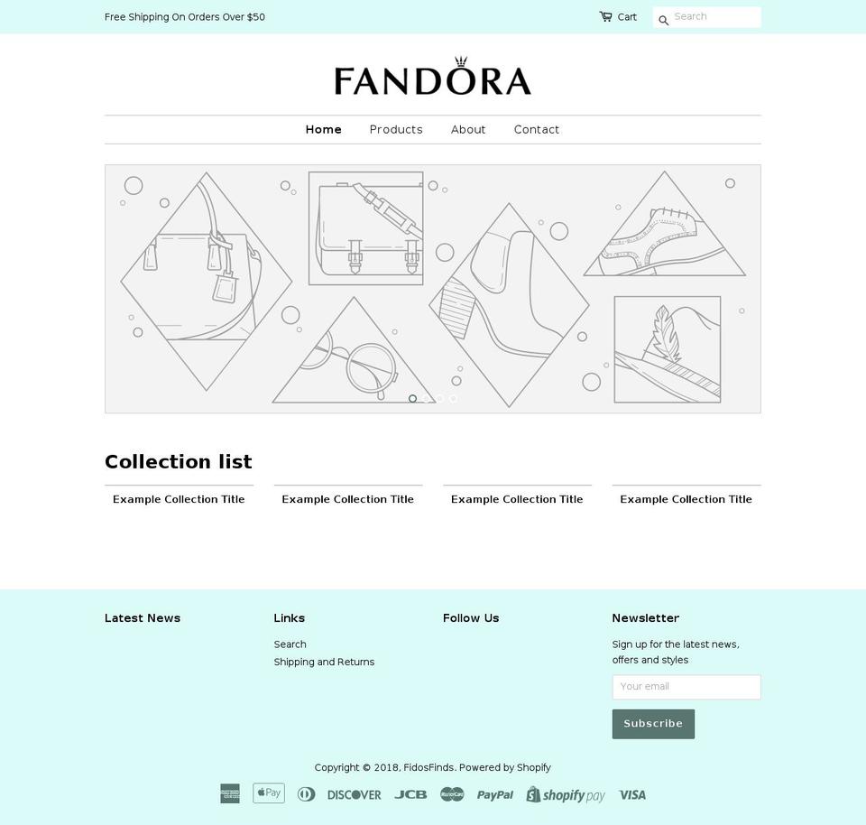 fidosfinds.org shopify website screenshot