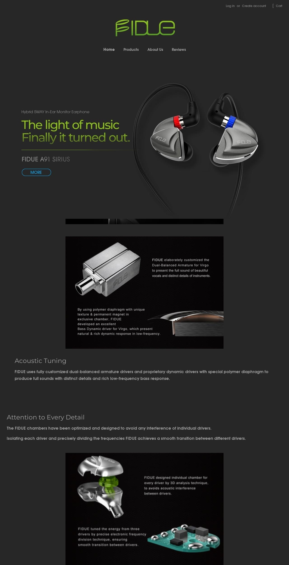 fidueheadphones.com shopify website screenshot