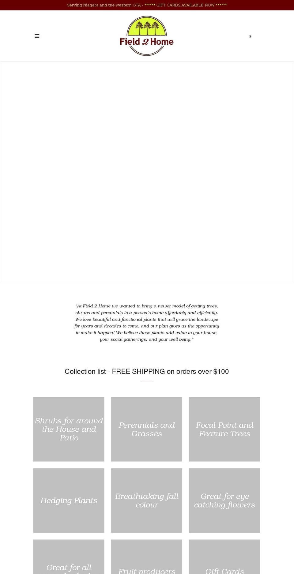 field2home.com shopify website screenshot