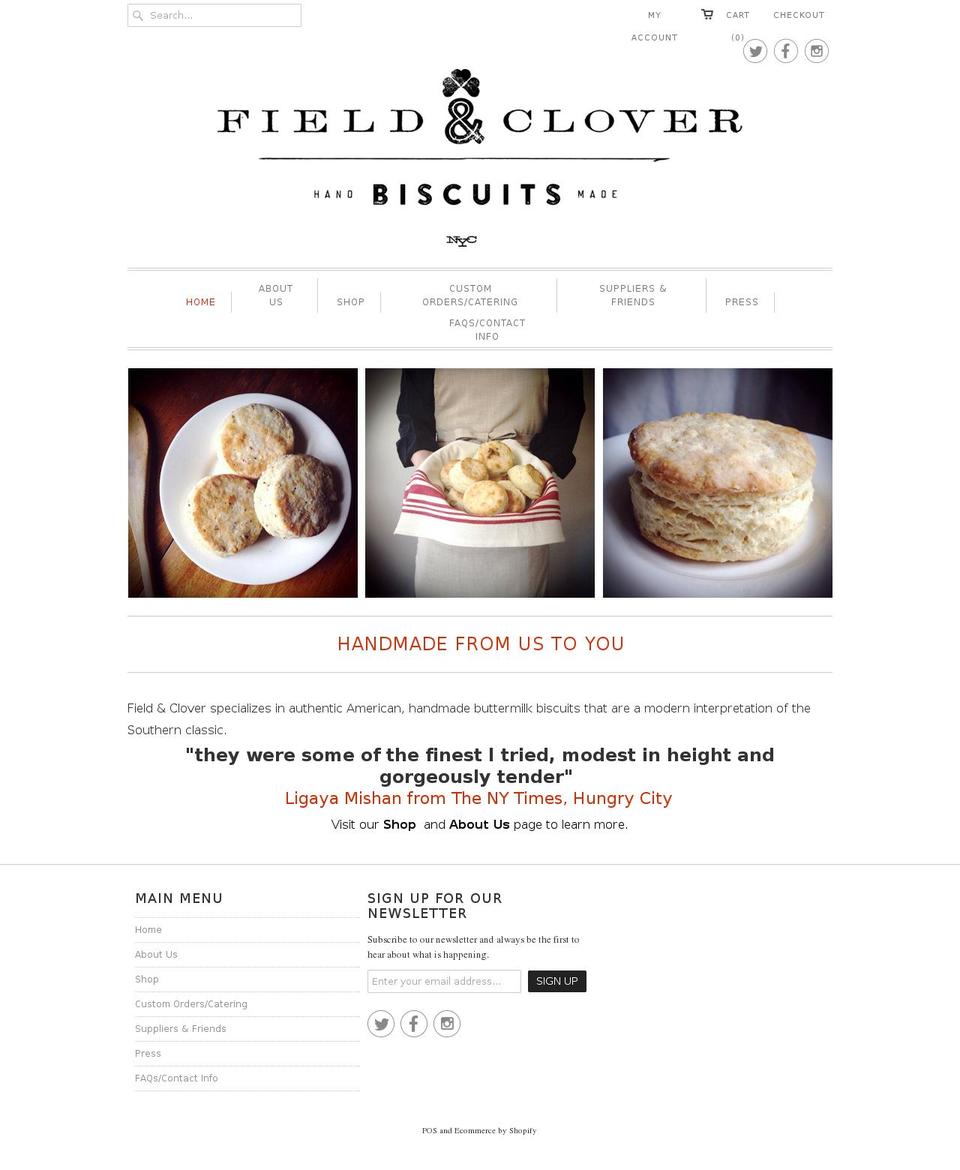 fieldandclover.com shopify website screenshot