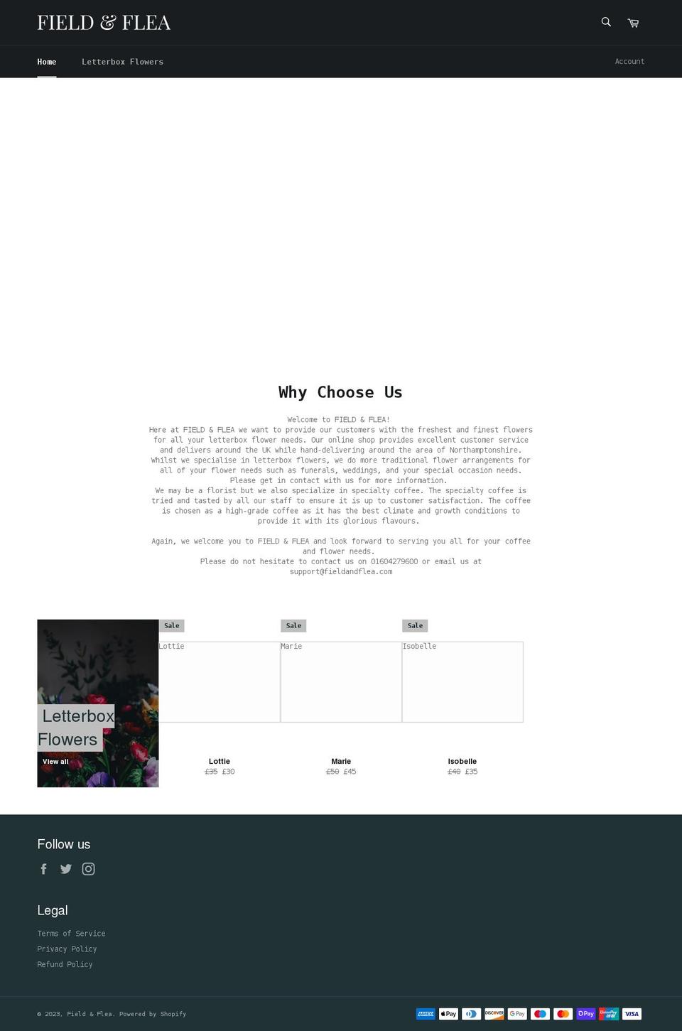 fieldandflea.com shopify website screenshot