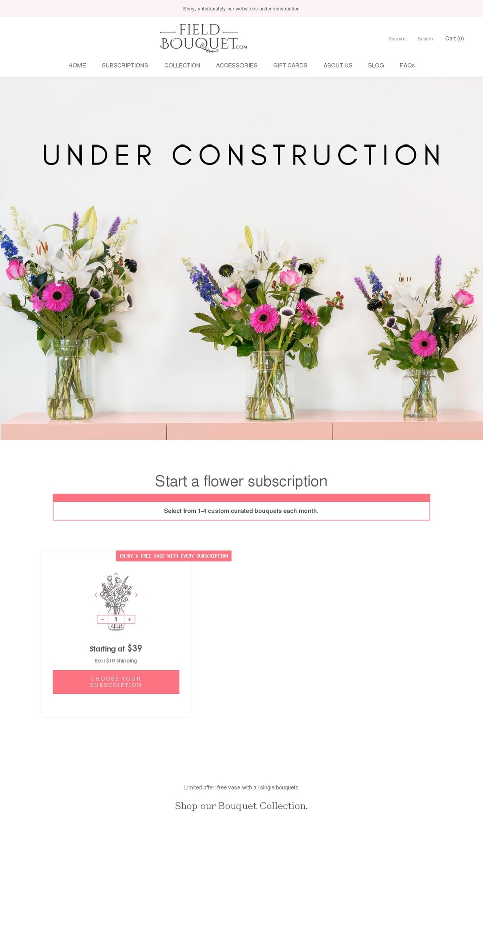 fieldbouquet.com shopify website screenshot