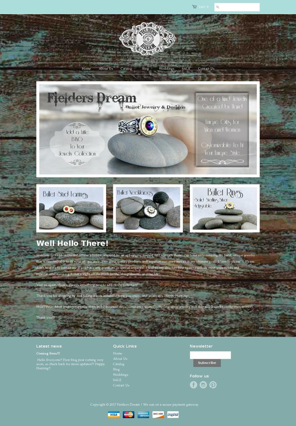 fieldersdream.com shopify website screenshot