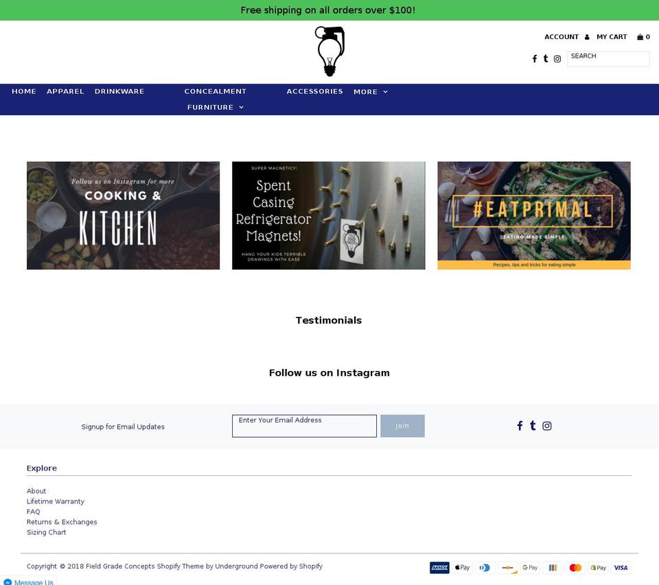 AndoLand Shopify theme site example fieldgradeconcepts.com