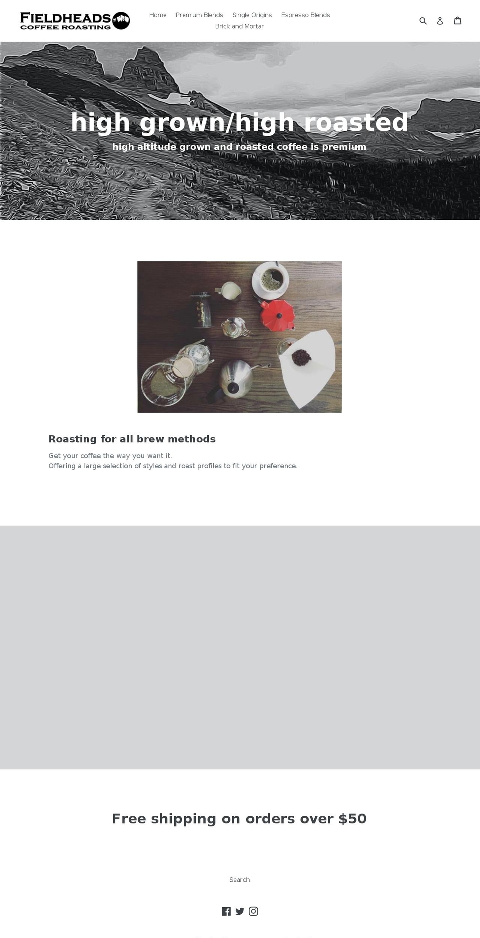 fieldheadscoffee.com — Shopify storefront screenshot