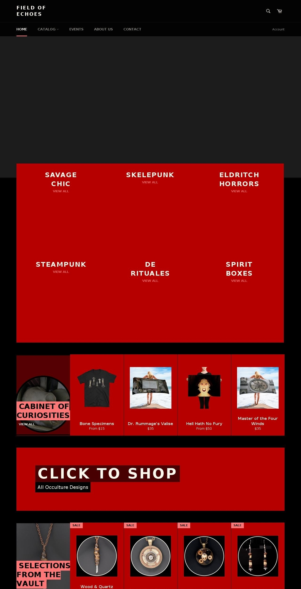 fieldofechoes.com shopify website screenshot