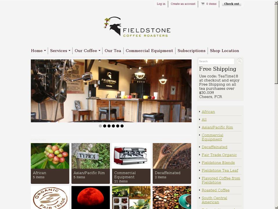 fieldstonetealeaf.com — Shopify storefront screenshot