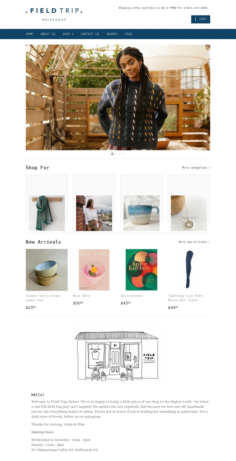 fieldtripbalhannah.com.au shopify website screenshot