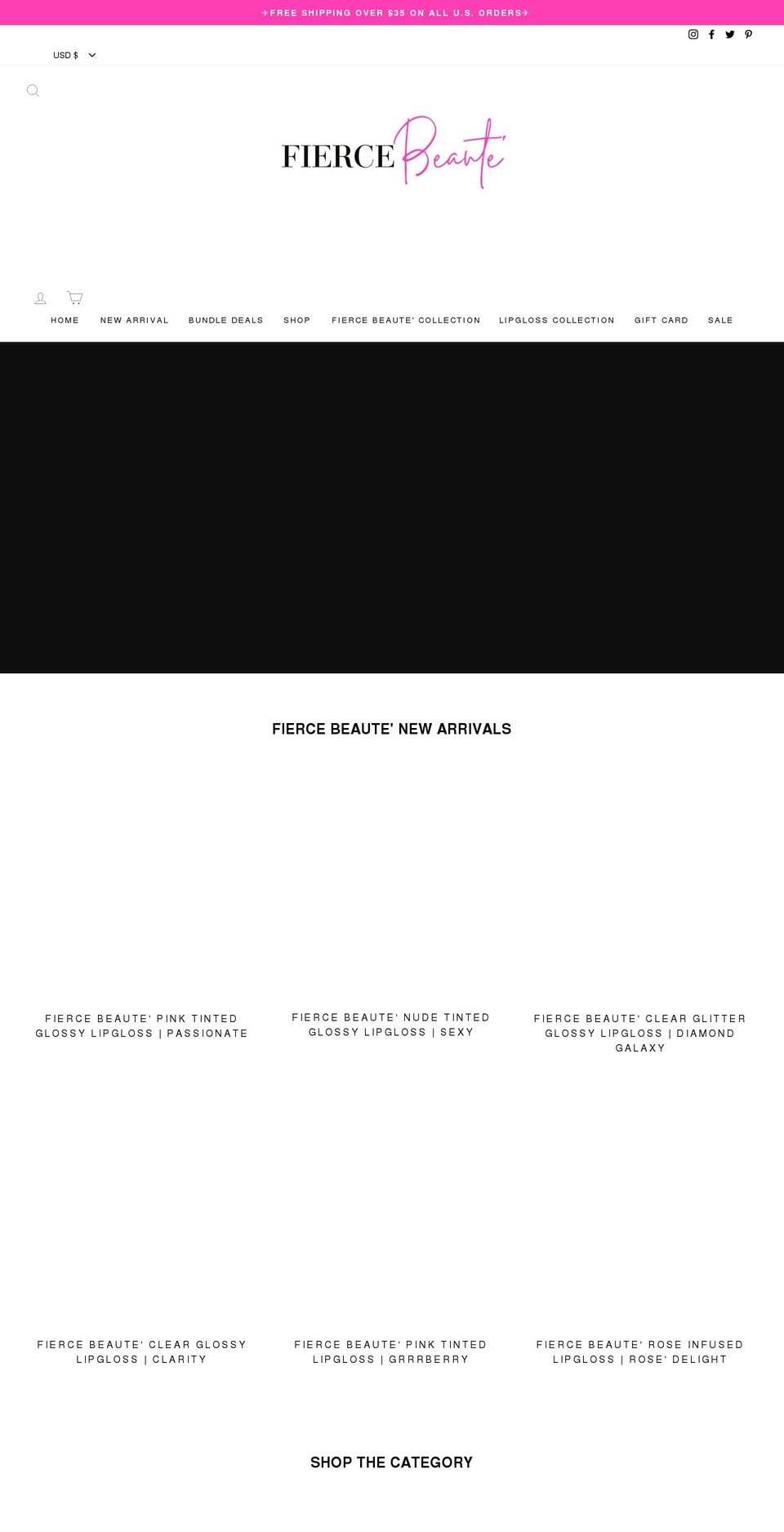 fiercebeaute.com shopify website screenshot
