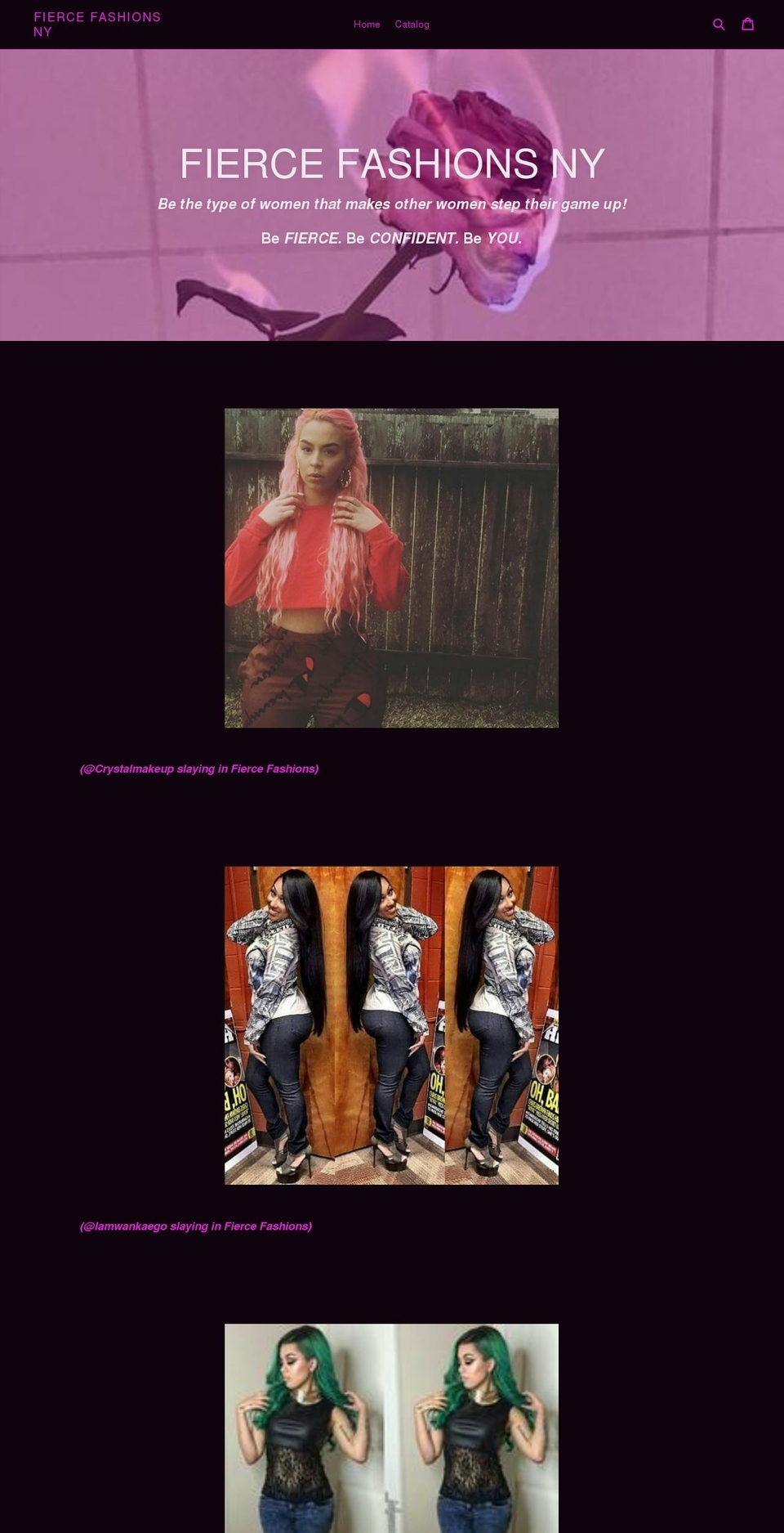 fiercefashionsny1.com shopify website screenshot