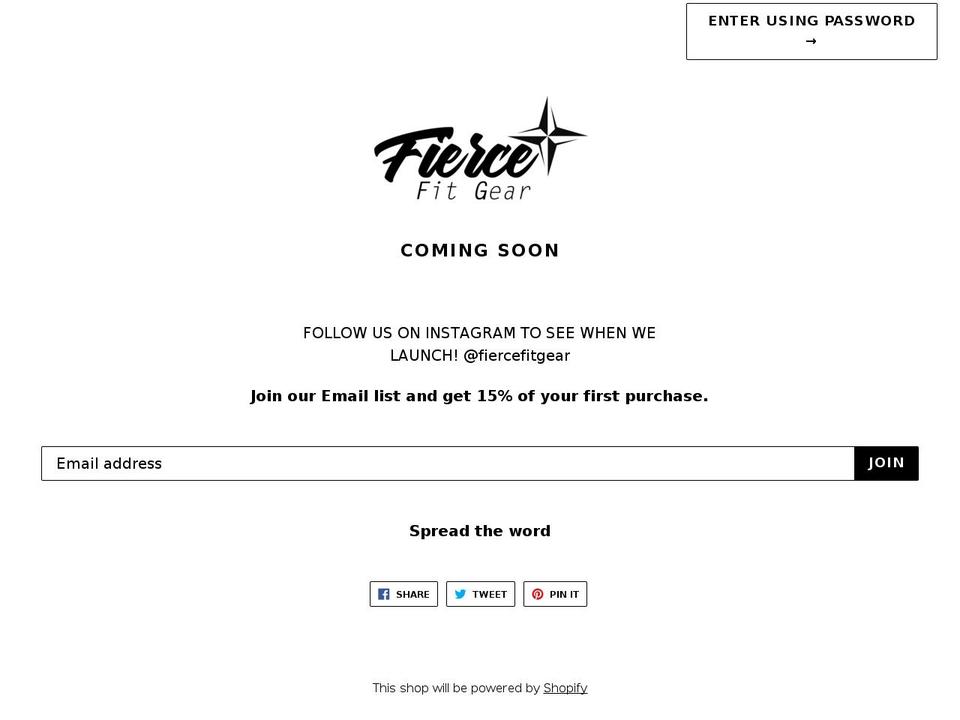 fiercefitgear.com — Shopify storefront screenshot