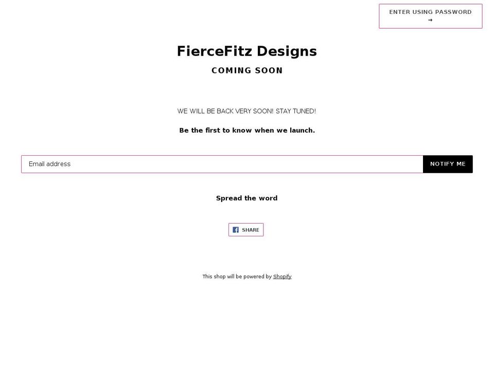fiercefitzdesigns.com shopify website screenshot