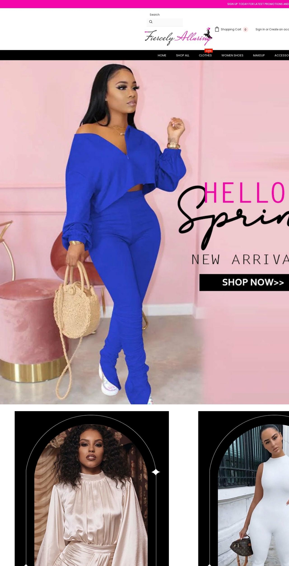 fiercelyalluring.com shopify website screenshot