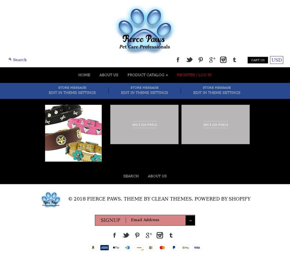 fiercepaws.com — Shopify storefront screenshot