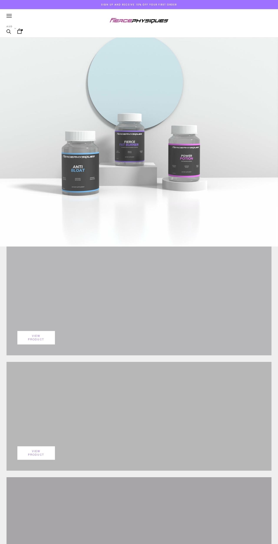 fiercephysiques.com shopify website screenshot