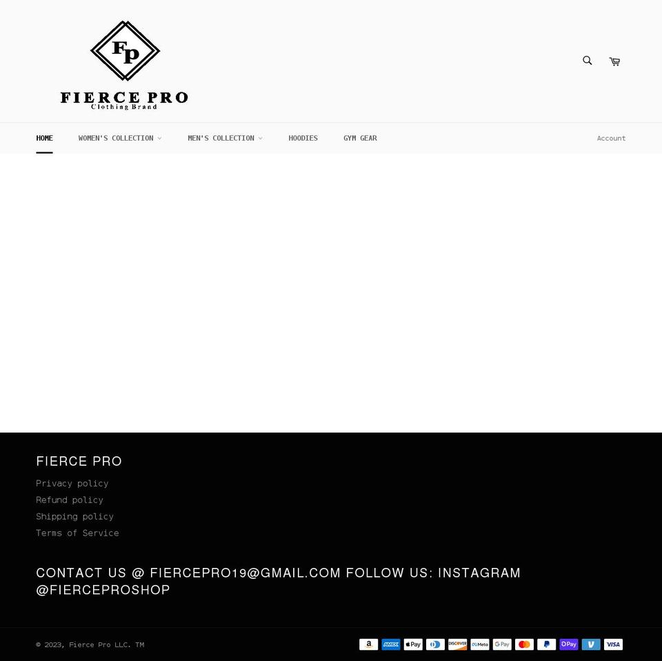 fierceproshop.com shopify website screenshot