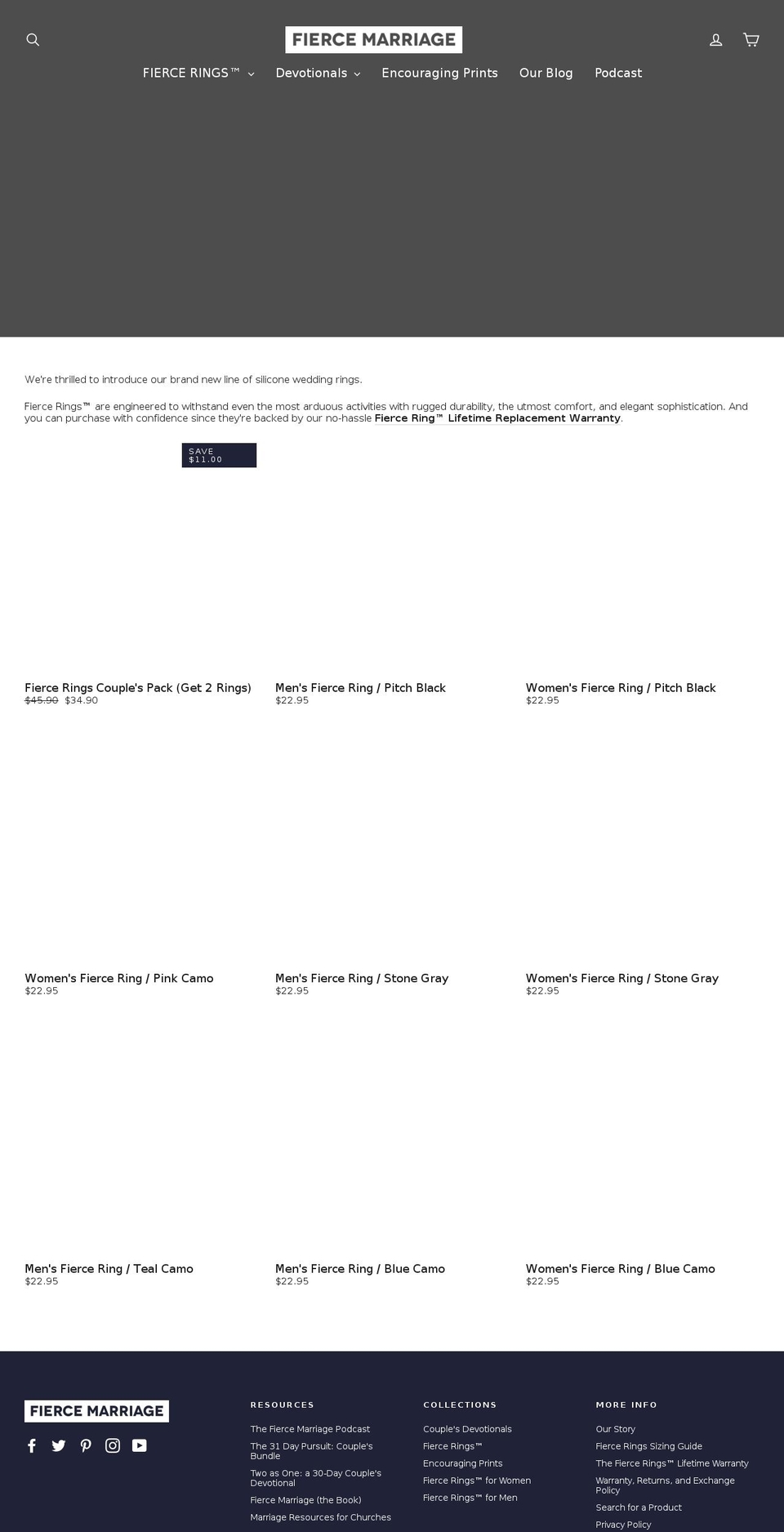fiercerings.com — Shopify storefront screenshot