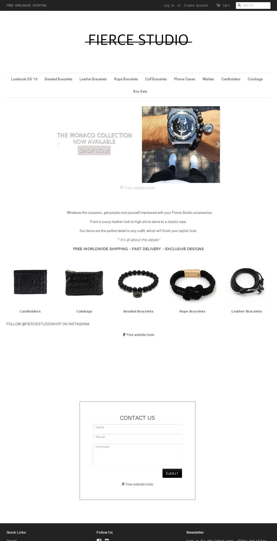 fiercestudioshop.com shopify website screenshot