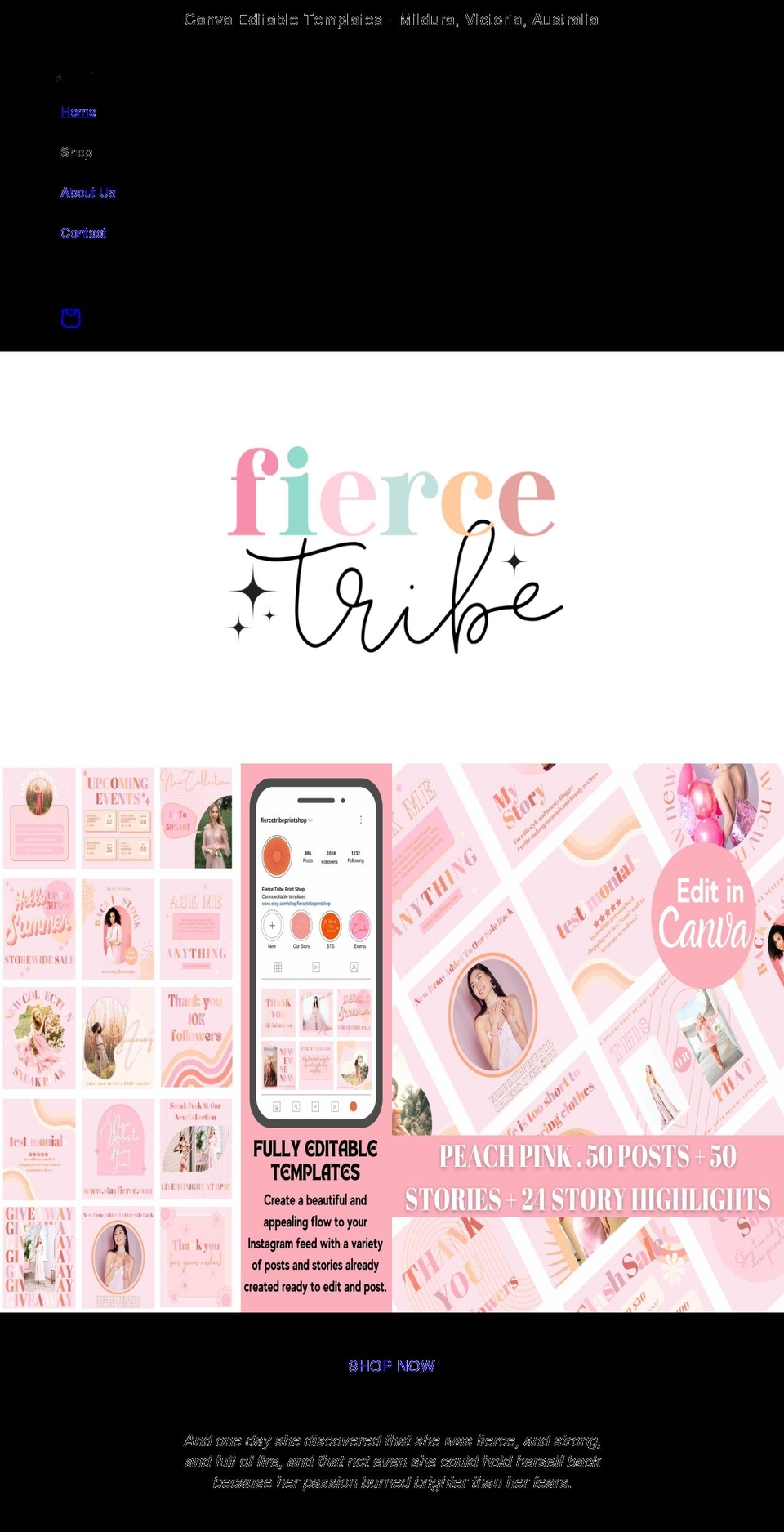 fiercetribe.com.au shopify website screenshot