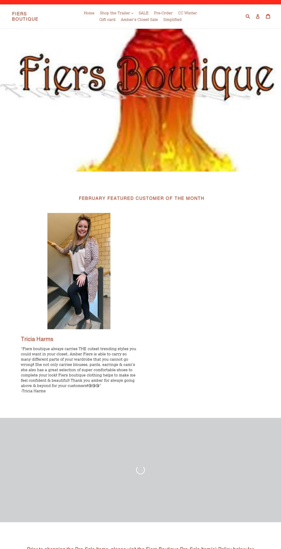 fiersboutique.com — Shopify storefront screenshot