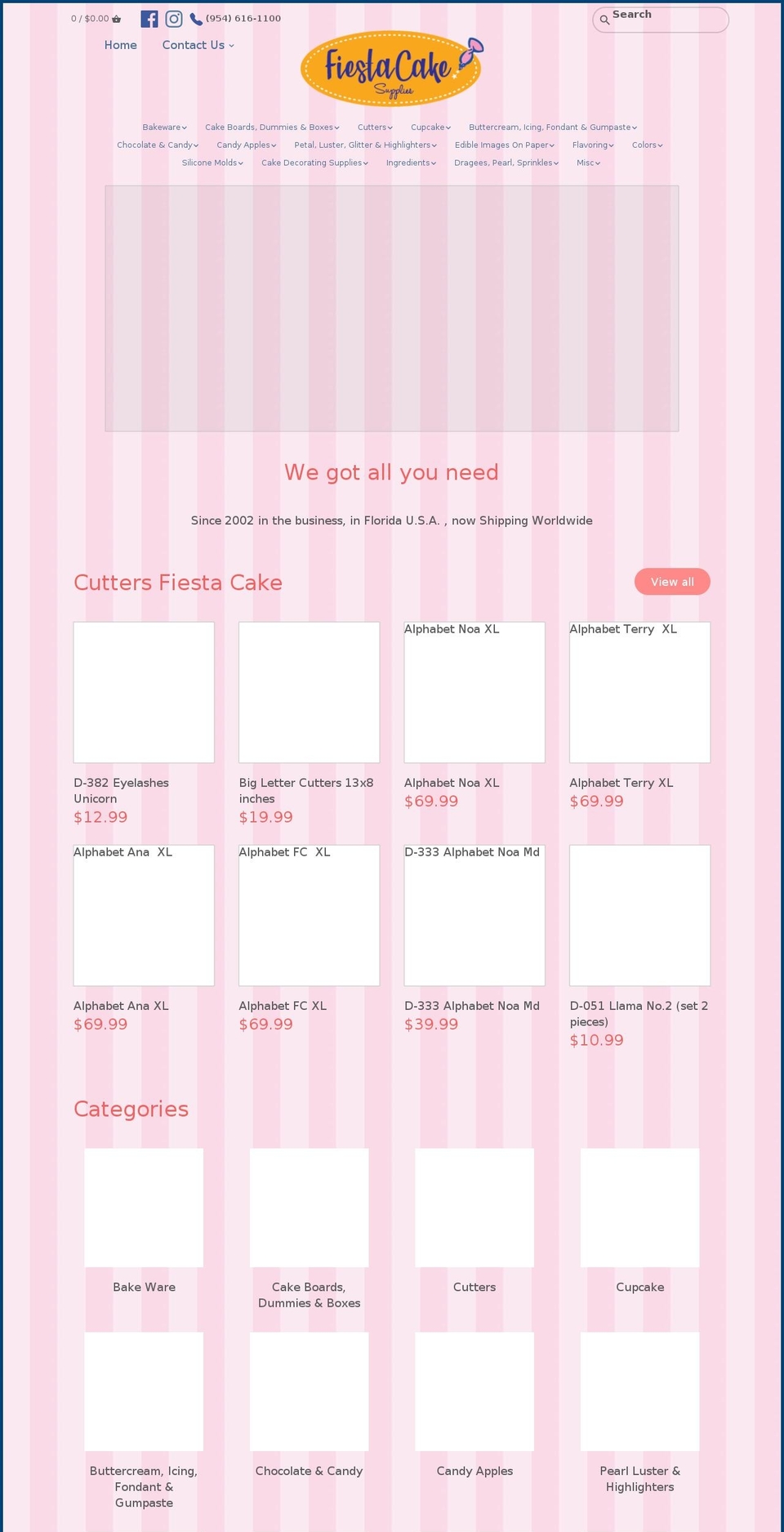 fiestacake.com shopify website screenshot