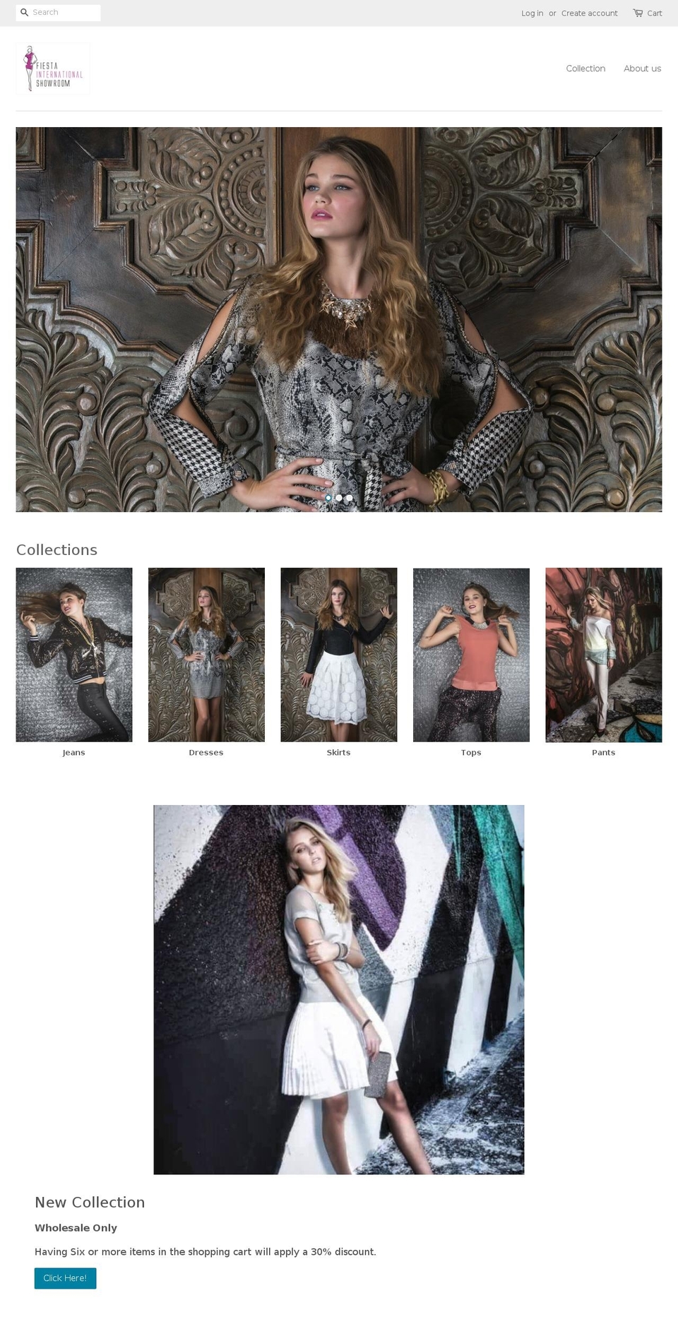 fiestashowroom.com — Shopify storefront screenshot
