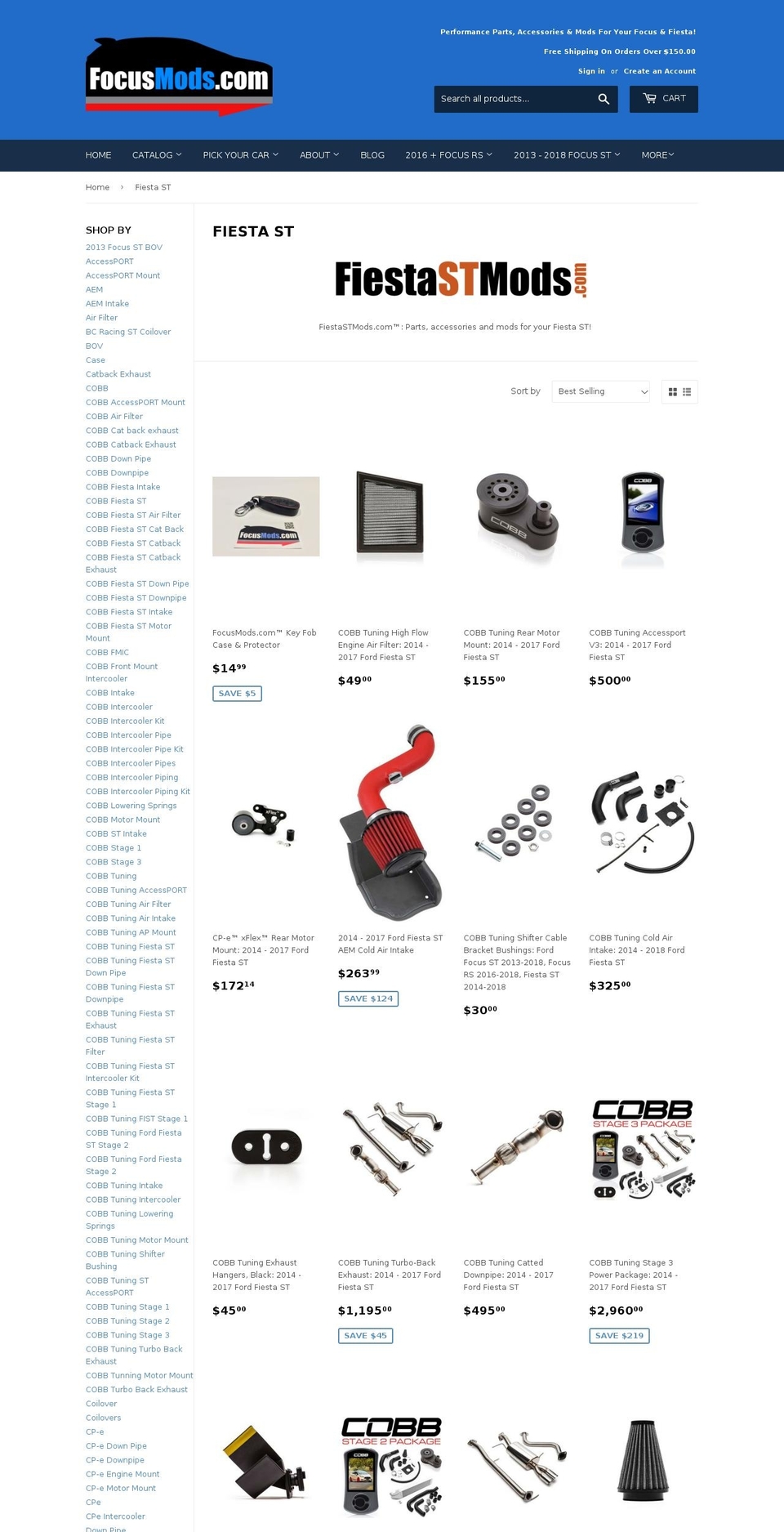 fiestastmods.com — Shopify storefront screenshot