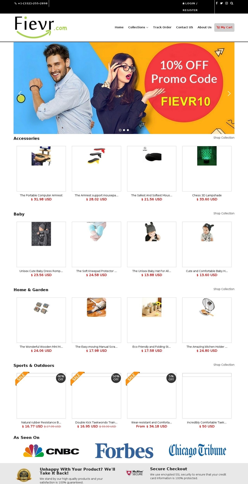 fievr.com — Shopify storefront screenshot